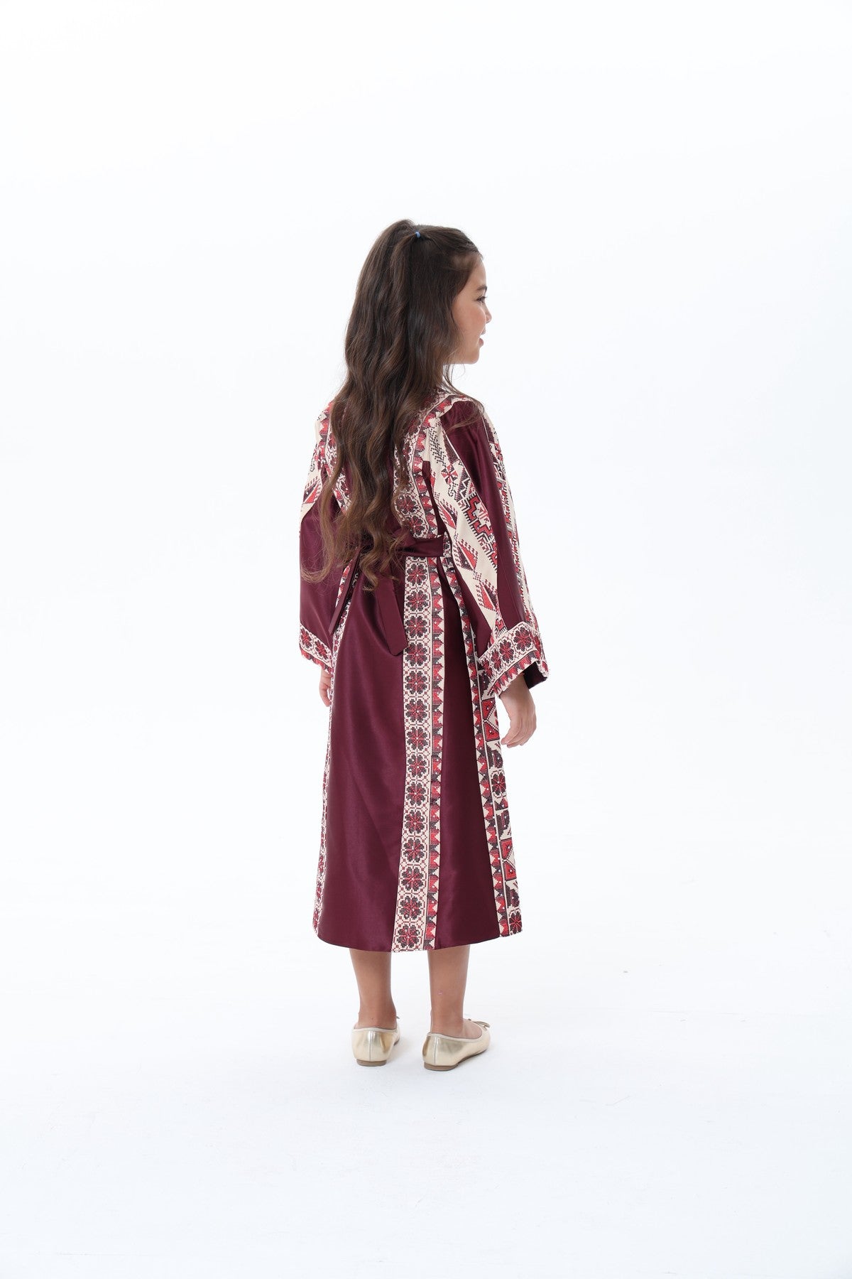 Mira Burgundy & White Kids Thobe