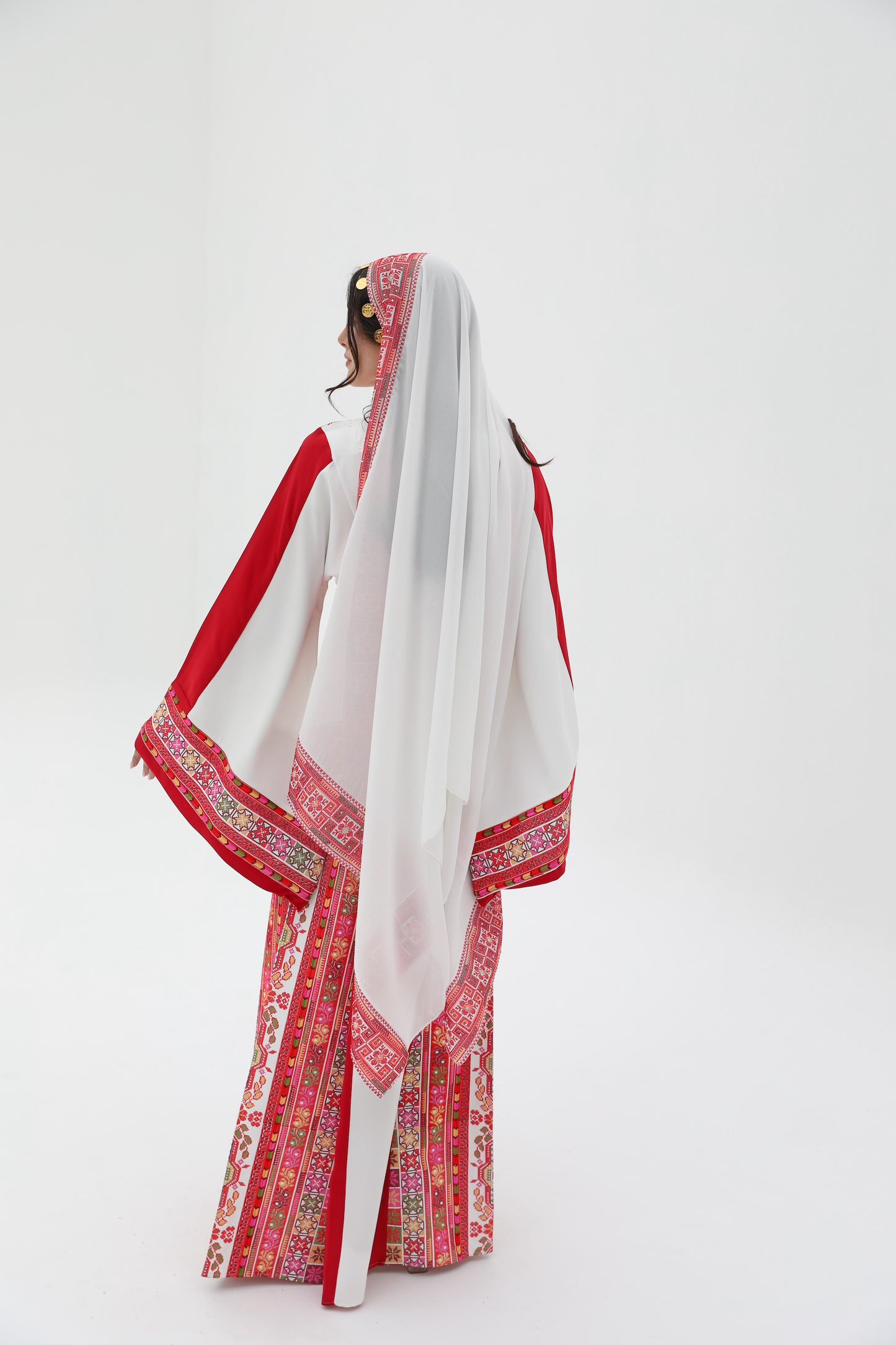 Salam Long Sleeve Red and White Thobe