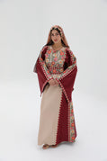 Amal Long Sleeve Burgandi and Beige Thobe