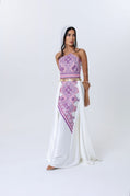 Juman White & Mauve Strapless Dress