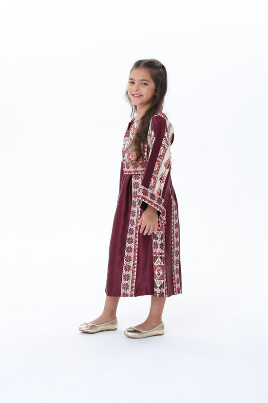 Mira Burgundy & White Kids Thobe
